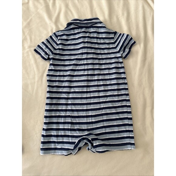 Ralph Lauren 24 Months Rompers Shortalls Blue Striped 2 Pieces Baby 2T - Picture 14 of 14